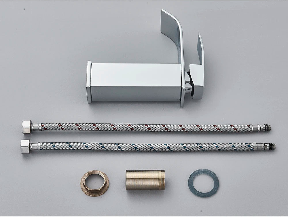 Brushed Golden Basin Faucets Single Lever Hole Deck Mount