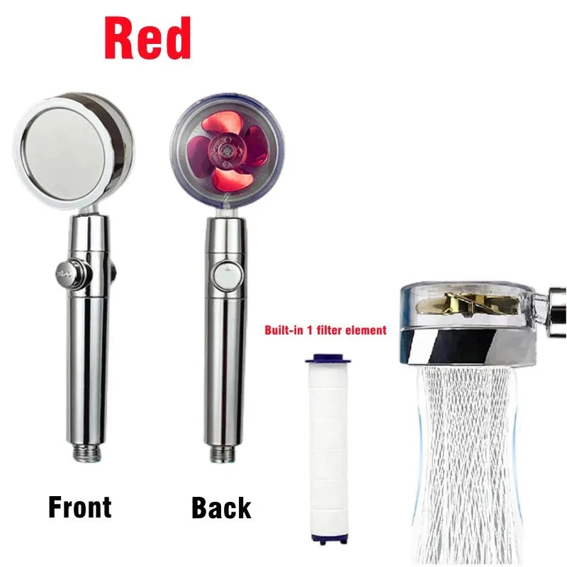 New High Pressure Shower Head Twin Turbocharged Shower Head Handheld Turbo Fan