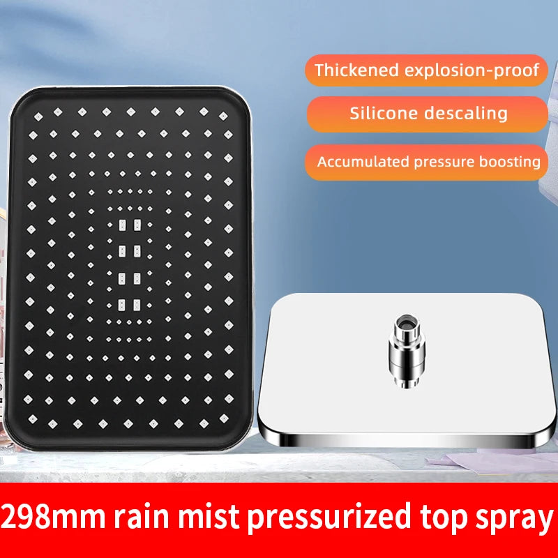 Luxury Bathroom Showerhead, Adjustable Angles, Anti-Clogging Silicone Nozzles,