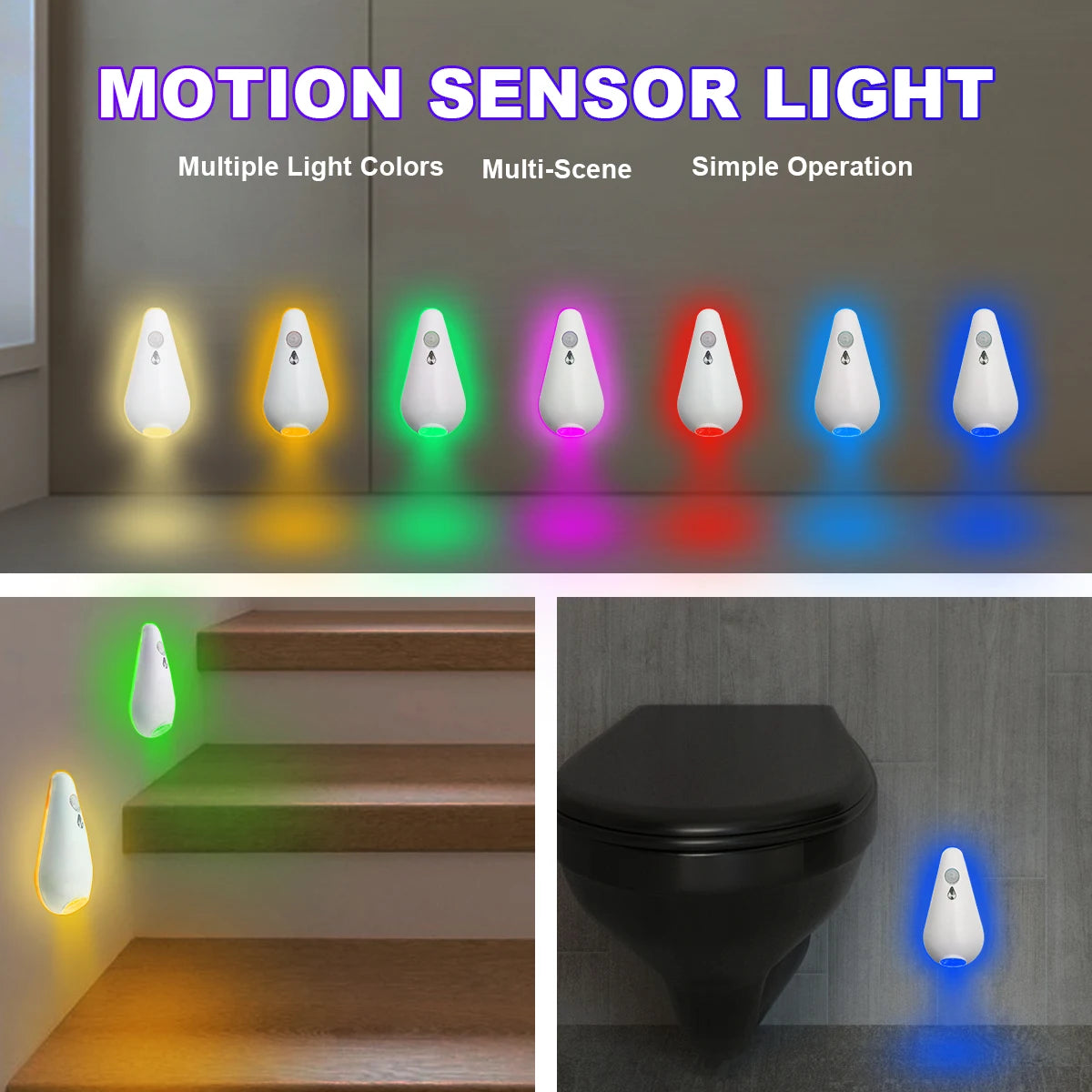 7Color Toilet Night Light Motion Sensor Light