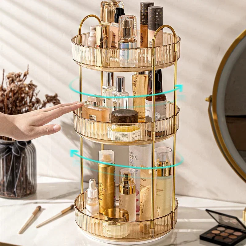 Rotating Makeup Organizer for Vanity 3 Tier Skincare Organizers