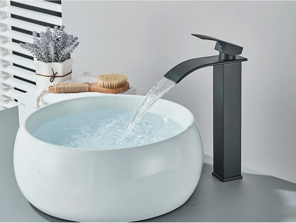 Brushed Golden Basin Faucets Single Lever Hole Deck Mount