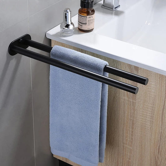 Bathroom Towel Rack Stainless Steel Holder  Double Towel Rack