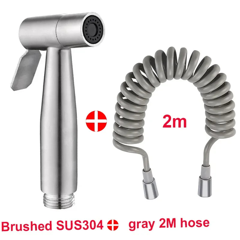 304 Stainless Steel Spray Gun Shower Handheld Bidet Sprayer Set