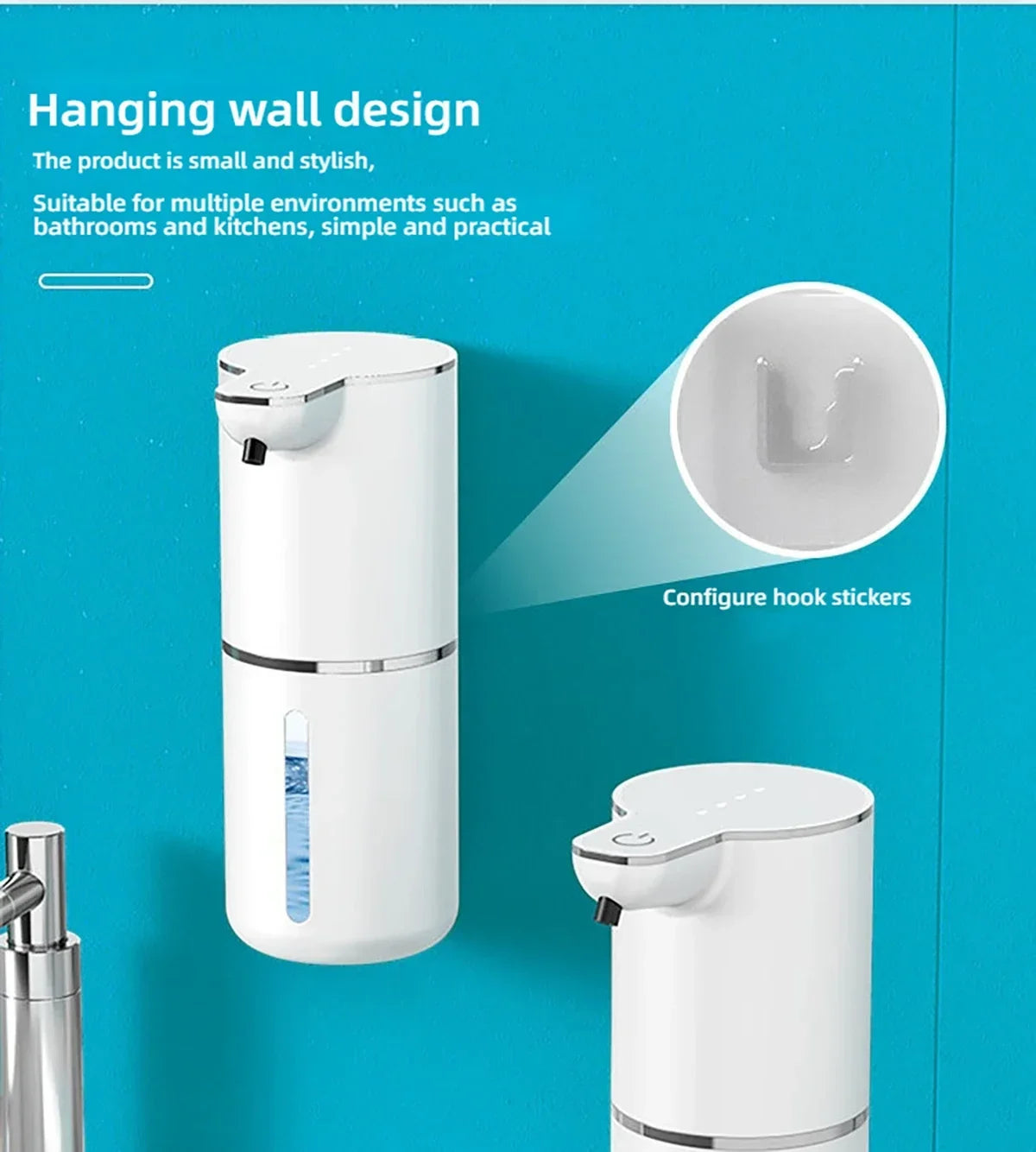 Automatic Soap Dispenser Touchless Foaming Soap Dispenser 380ml USB Rechargeable Electric 4 Level Adjustable
