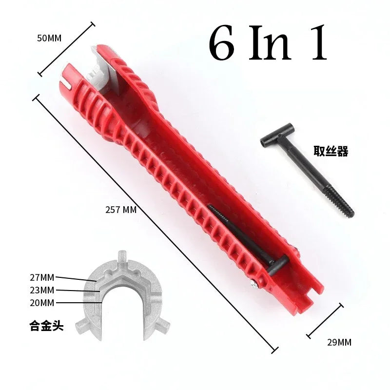 8 in 1 Anti-Slip Flume Socket Wrench Nut Remover for Sink Repair Bathroom Faucet Assembly Plumbing Installation Hand Tool