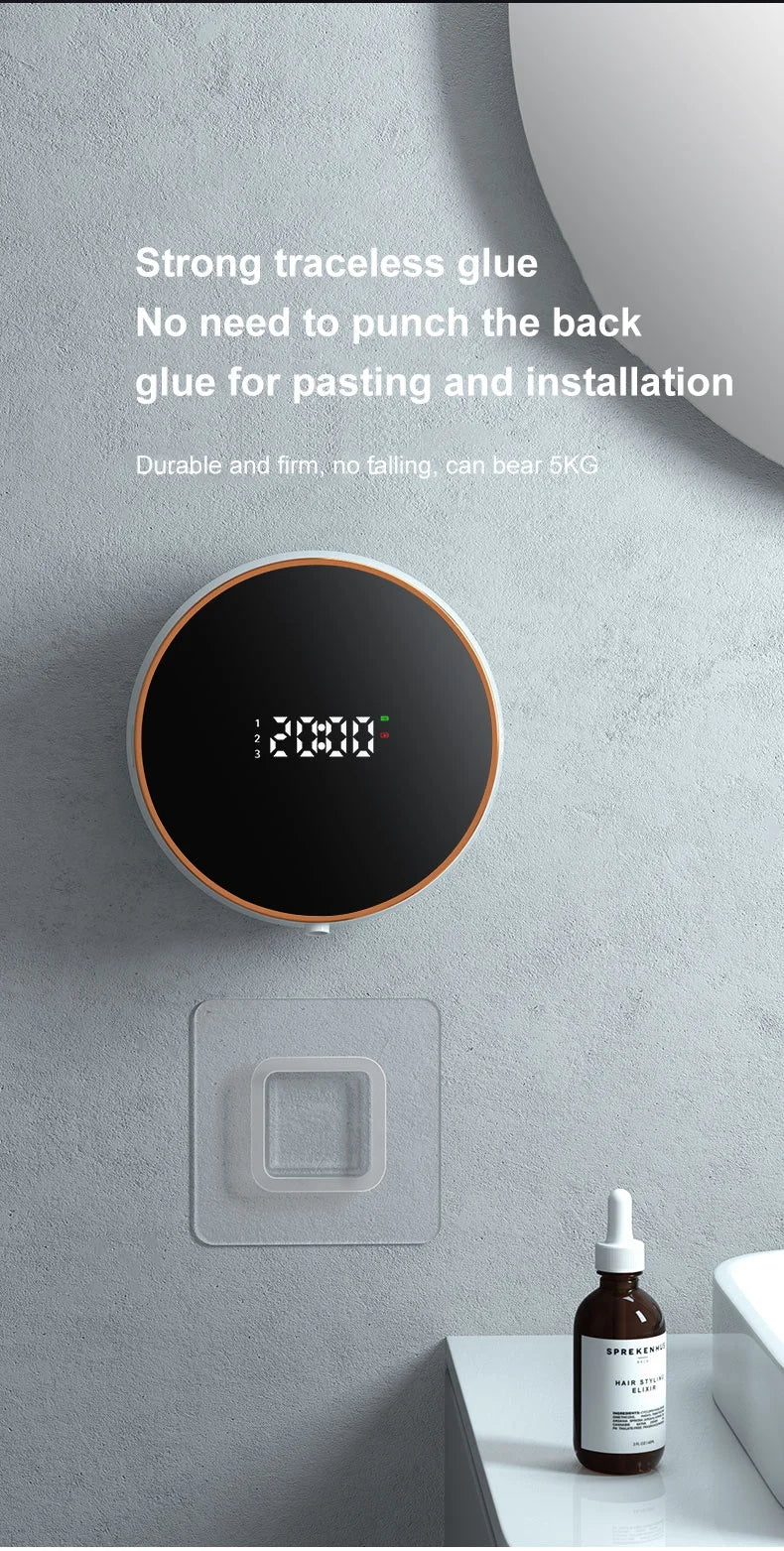 Touchless Automatic Sensor Soap Dispenser Foam Type-C Charging Smart Induction Hand Washer with Temperature Digital Display