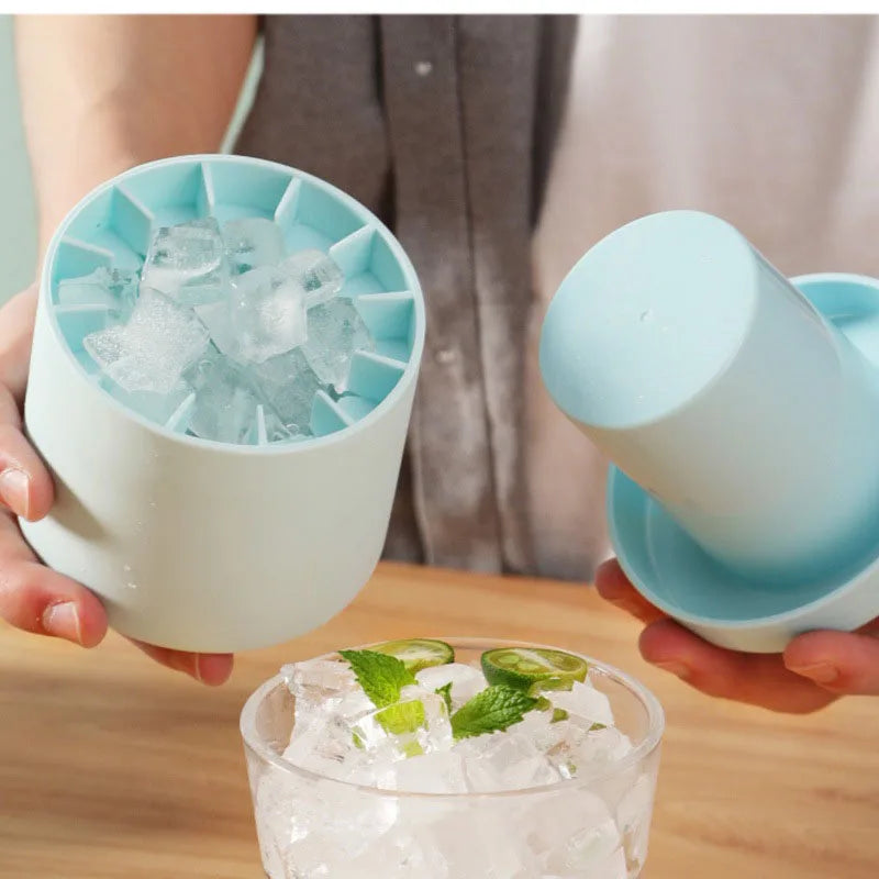 Silicone Ice Cube Mold Round Ice Bucket