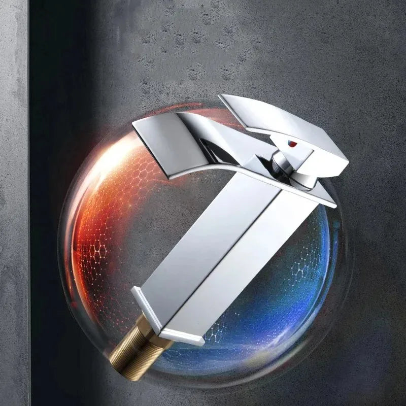 Hot and Cold Water Waterfall Dragon Head Washbasin Single Faucet
