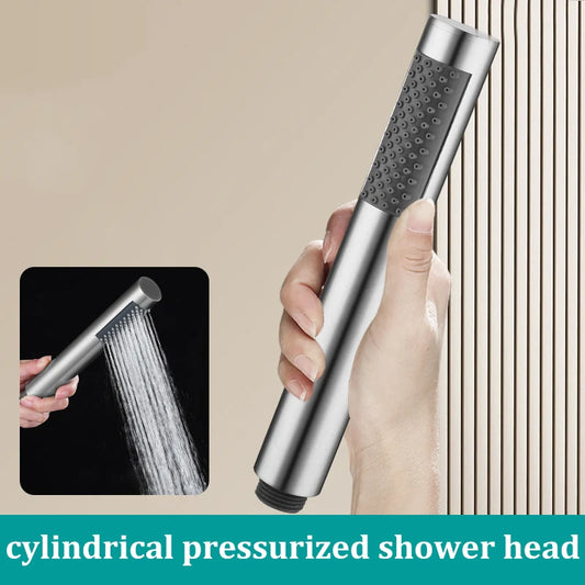 Handheld Cylindrical Stainless Steel Booster Shower Head