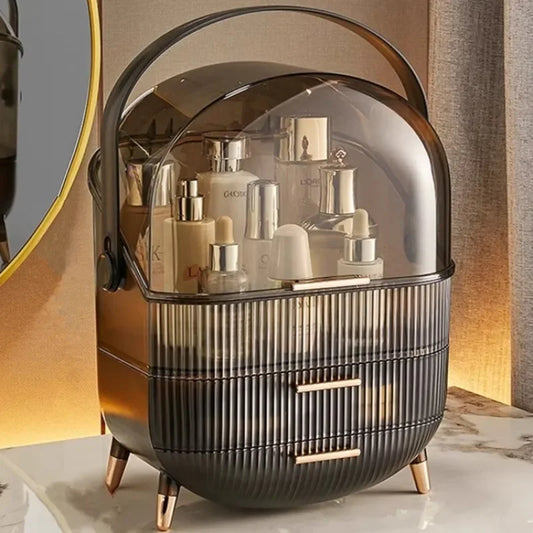 Cosmetics Storage Box Large Makeup Organizer Drawers Dustproof Display Cases for Vanity Makeup Brushes Holder with Lid