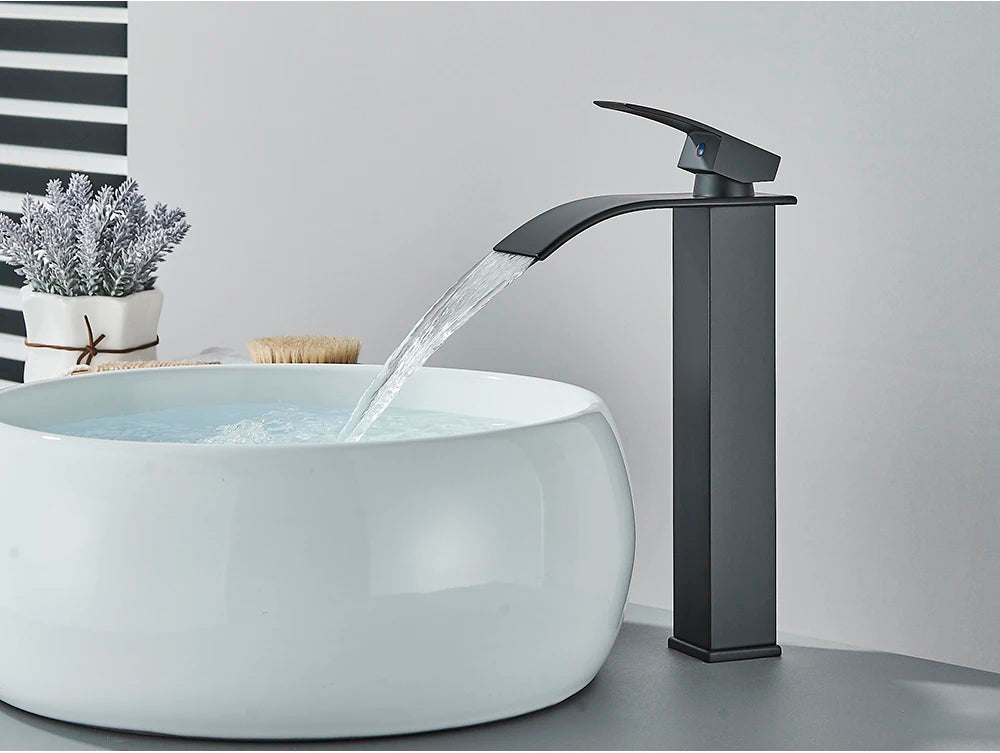 Brushed Golden Basin Faucets Single Lever Hole Deck Mount