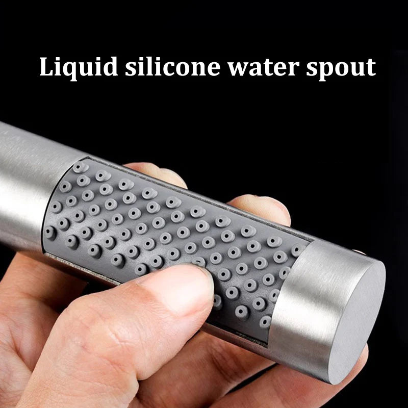 Handheld Cylindrical Stainless Steel Booster Shower Head
