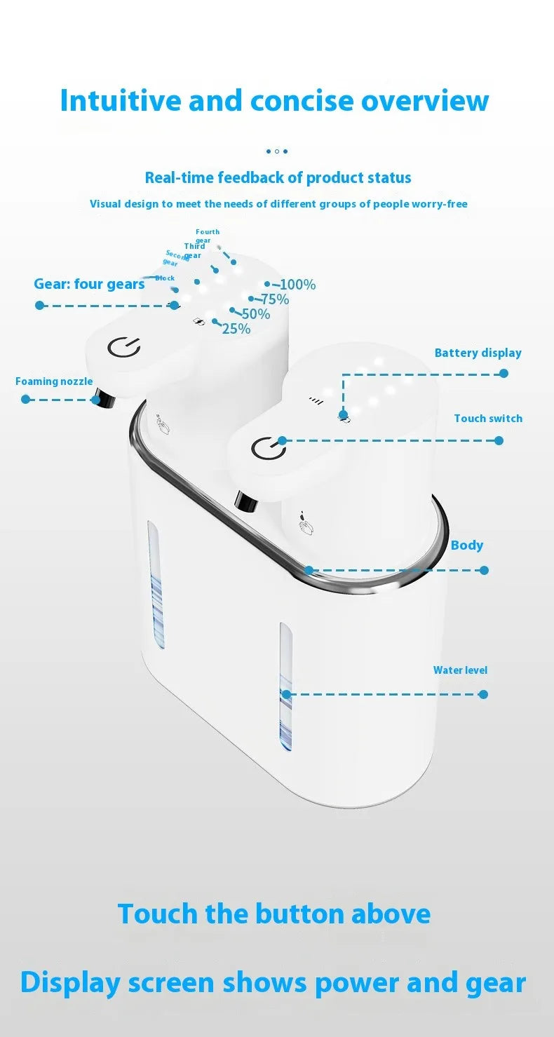 New large capacity automatic induction soap dispenser foam machine double head soap dispenser wall mounted hand sanitizer