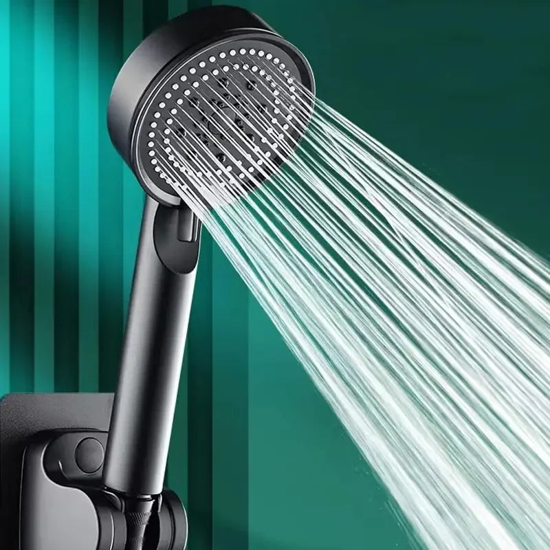 Black 5 Modes Shower Head Adjustable High Pressure ,Massage Shower Head