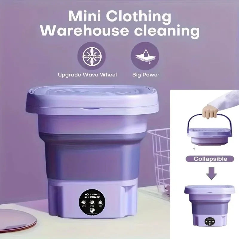 8L Portable Folding Washing Machine Bucket for ,Small Travel Washing Machine