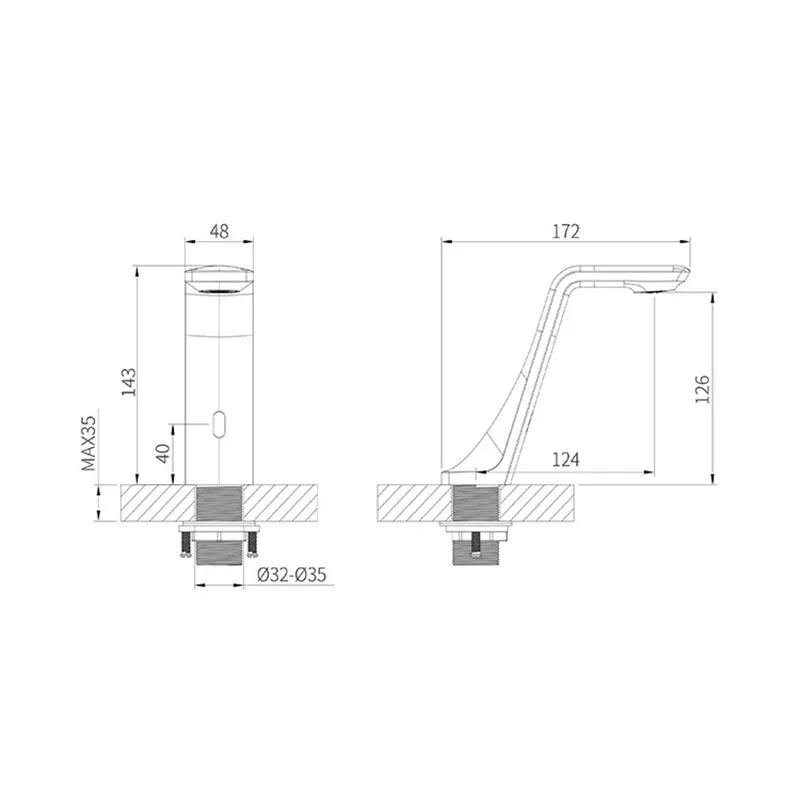 Gun Gray Brass Automatic Touchless Bathroom Basin Faucet Smart Infrared Motion Sensor Single Cold Hand Washing Basin Tap l