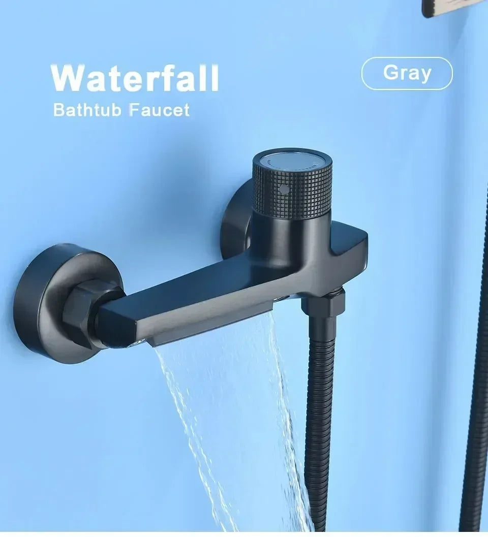 Gun Grey Shower Set , Bathroom Shower Faucet