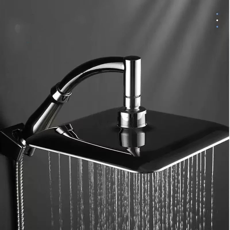 9 Inch Rotate 360 Degree Bathroom Rainfall Shower Head ABS Chrome , Thin