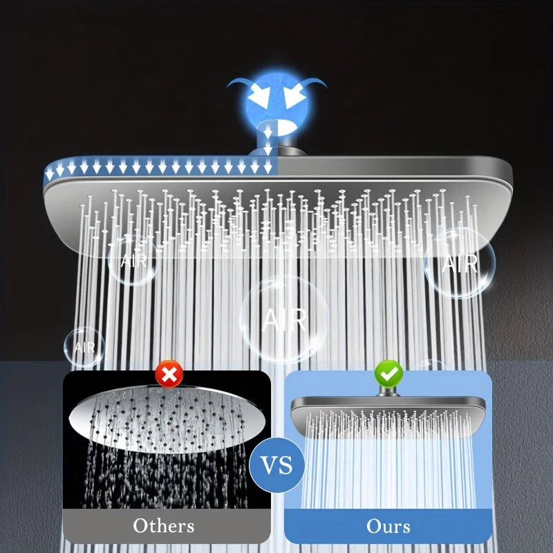 Luxury Bathroom Showerhead, Adjustable Angles, Anti-Clogging Silicone Nozzles,