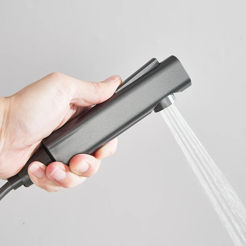 Rozin Black Smart Digital Display Shower Faucet Set Piano Style Rain fall Grey Digital Mixer