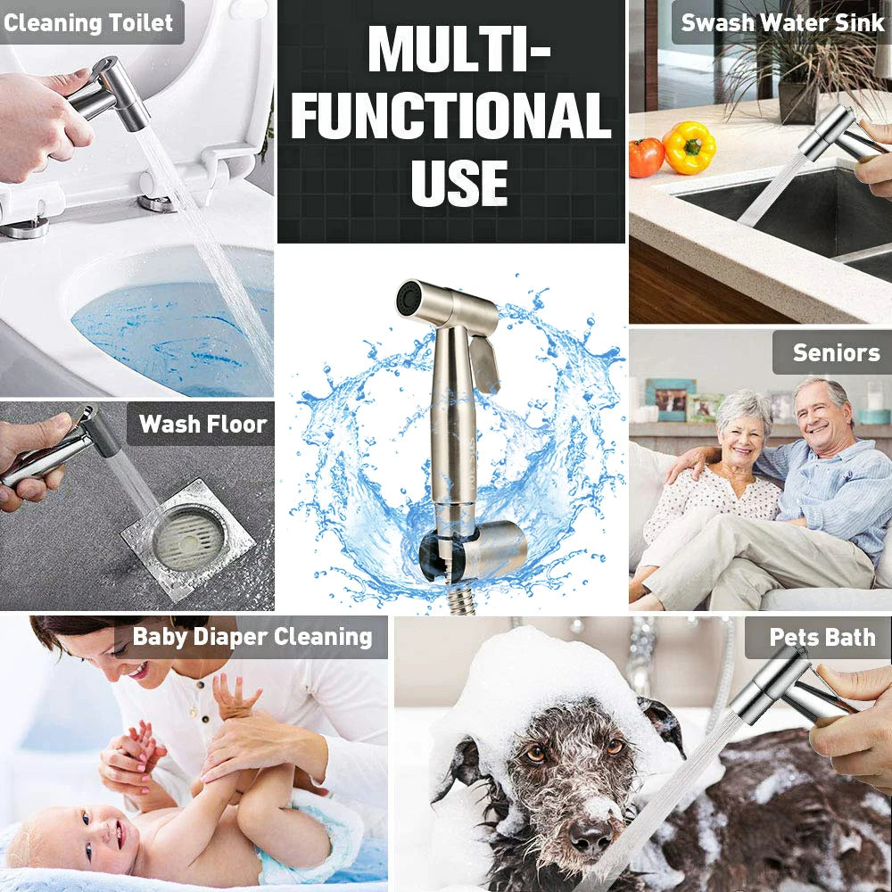 Stainless Steel Faucet Spray Gun Handheld Toilet Bidet Water Sprayer