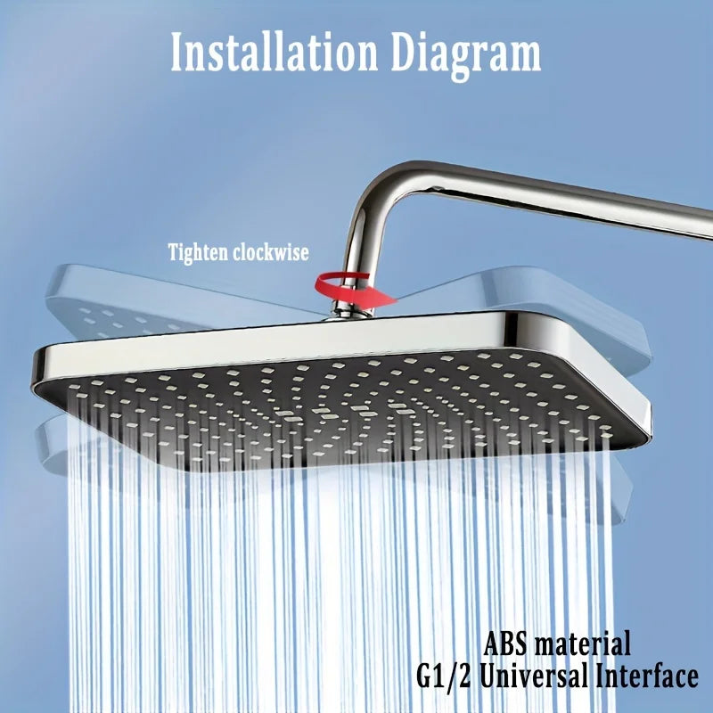 Luxury Bathroom Showerhead, Adjustable Angles, Anti-Clogging Silicone Nozzles,