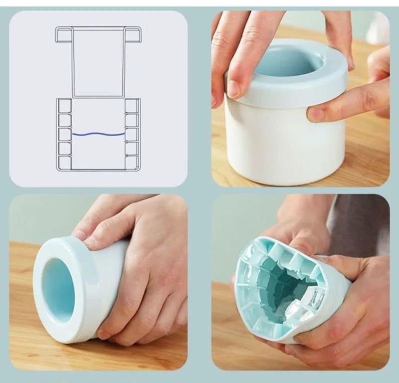 Silicone Ice Cube Mold Round Ice Bucket