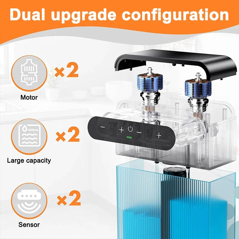 3000mAh Automatic Foam and Gel Soap Dispenser Wall Mounted Smart Display Touchless Sensor Foam Dispensers Hand Washer Bathroom
