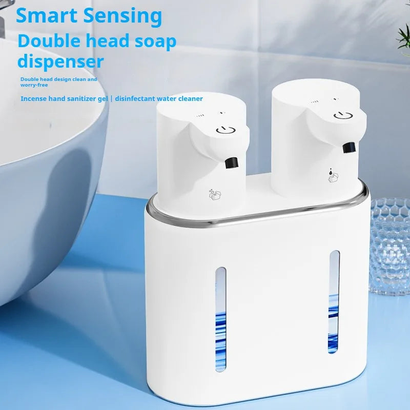 New large capacity automatic induction soap dispenser foam machine double head soap dispenser wall mounted hand sanitizer