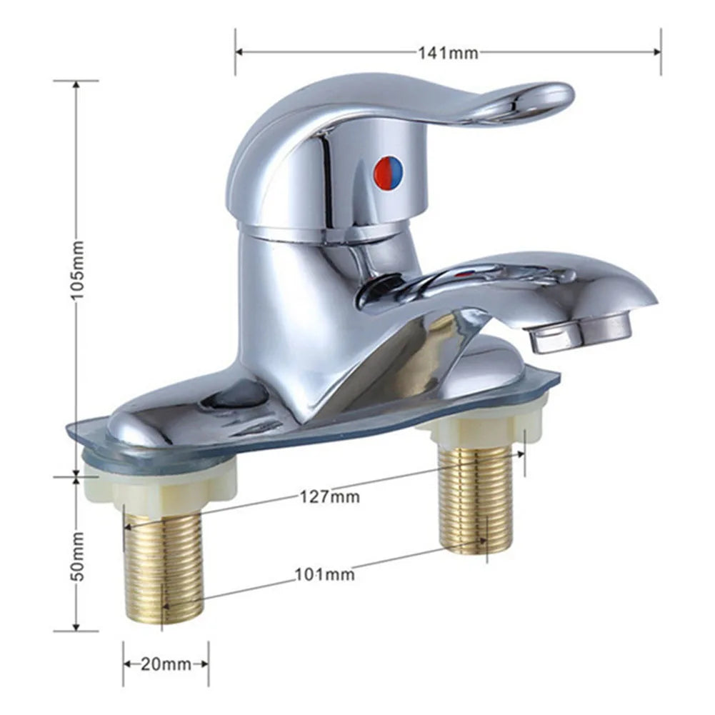 Bathroom Faucet Double-Hole Basin Hot And Cold Water Faucet
