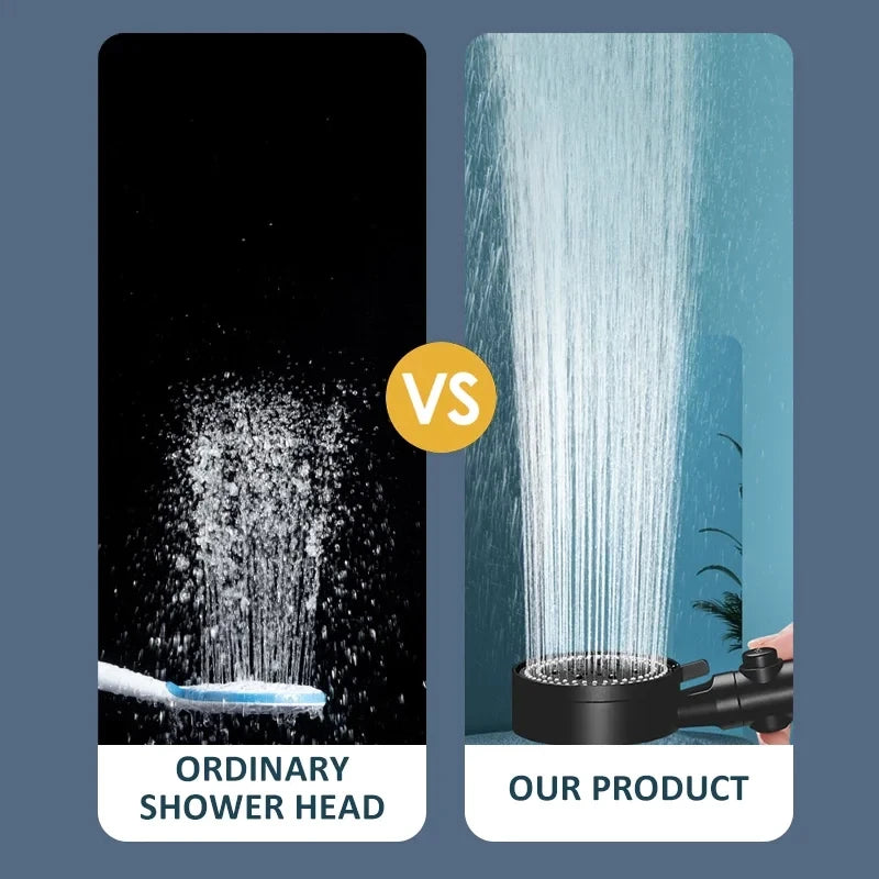 High Pressure Shower Head 5 Modes Adjustable One-Key Stop Spray Nozzle