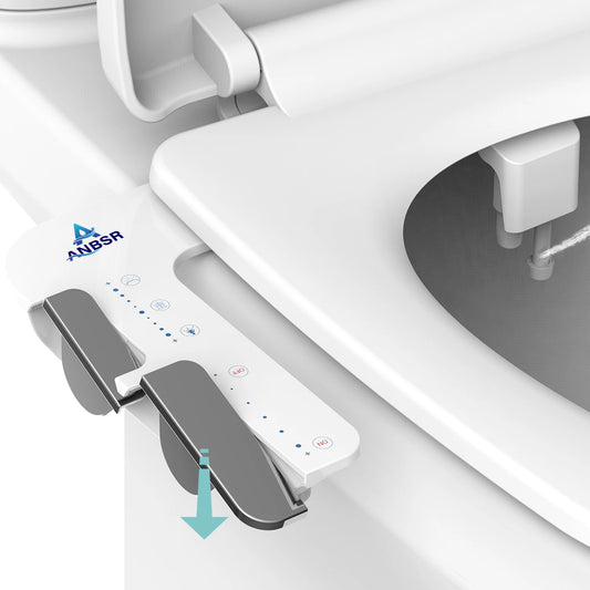 Ultra-Slim 3-in1 Bidet, Self-Cleaning, Posterior&Feminine Wash-(Retractable Dual Nozzles), Non-Electric Bidet Attachment