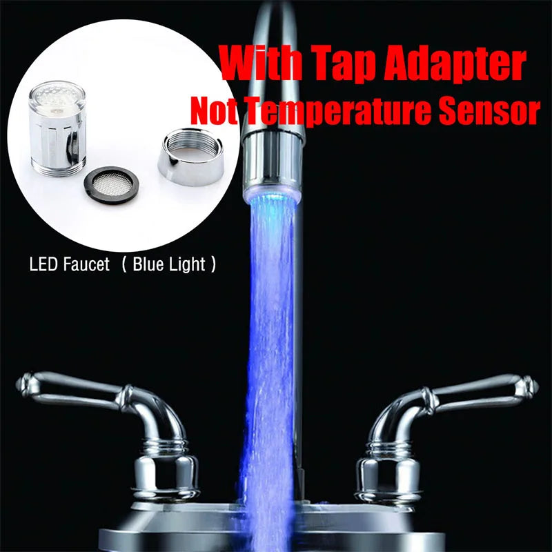 Faucet Night Light Lamp Sensor Hydropower Led Lights Shower Head Temperature Detectable Night Lights For Bathroom Multiple Color
