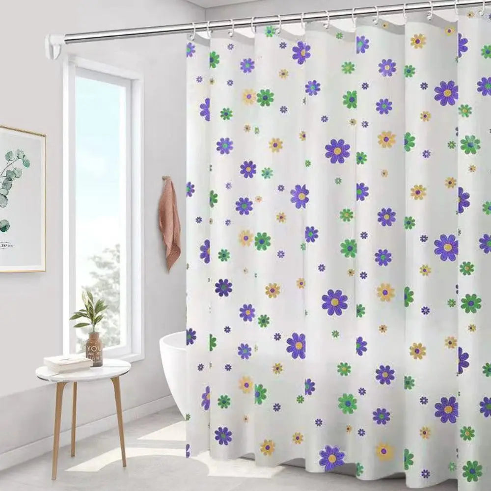 Mildew Proof Shower Curtain High Quality PEVA with 12 Hook Bathroom Curtain 180*150cm Thickened Printed Shower Curtain