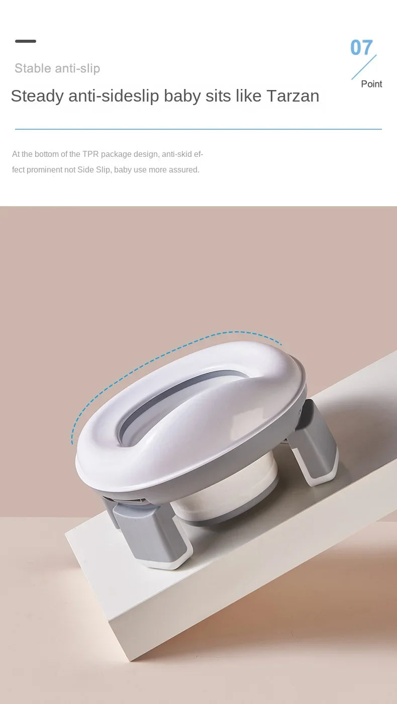 3 in 1 Travel Toilet Seat Foldable Children Potty with Bags Baby Pot Portable Silicone Baby Potty Training Toilet Seat