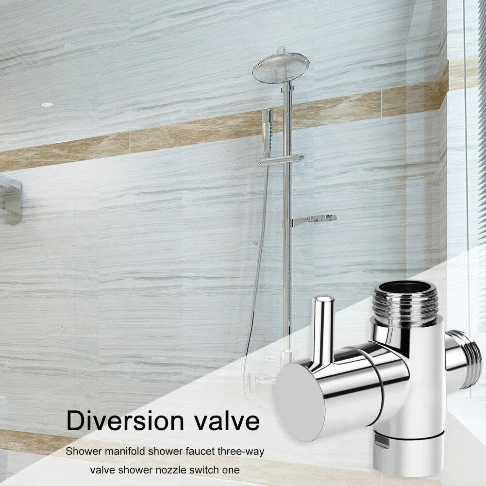 3 Way Shower Head Diverter Valve G1/2 Three Function Switch Adapter Connector