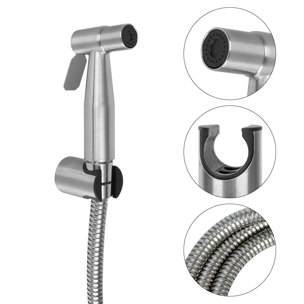 Bidet sprayer set For toilet ,hand sprayer self cleaning Hand Bidet faucet Stainless Steel