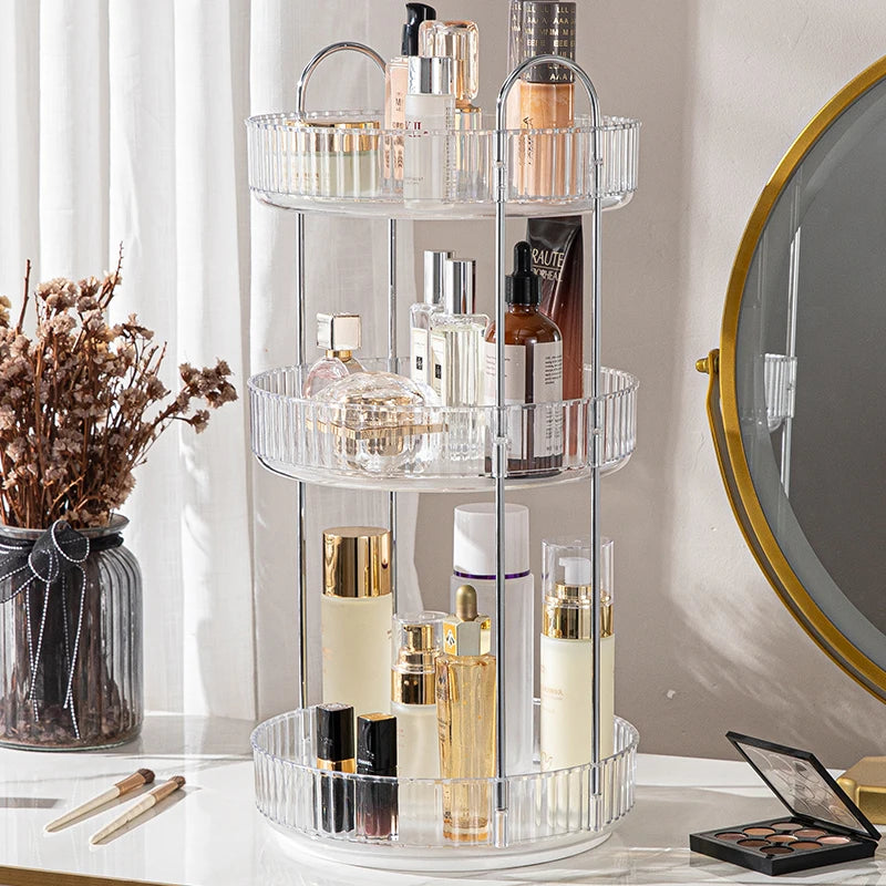 Rotating Makeup Organizer for Vanity 3 Tier Skincare Organizers