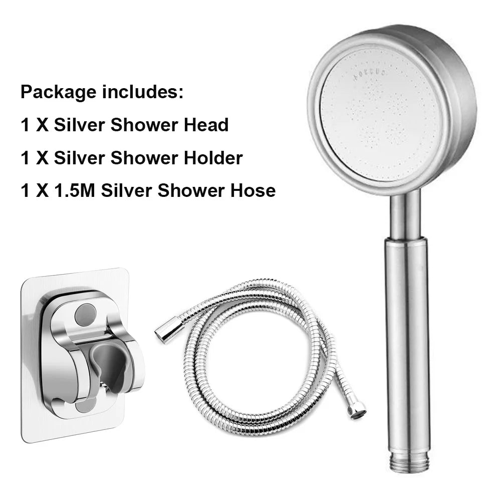 Black Stainless Steel Shower Head Fall resistant Durable High Pressure Showerhead