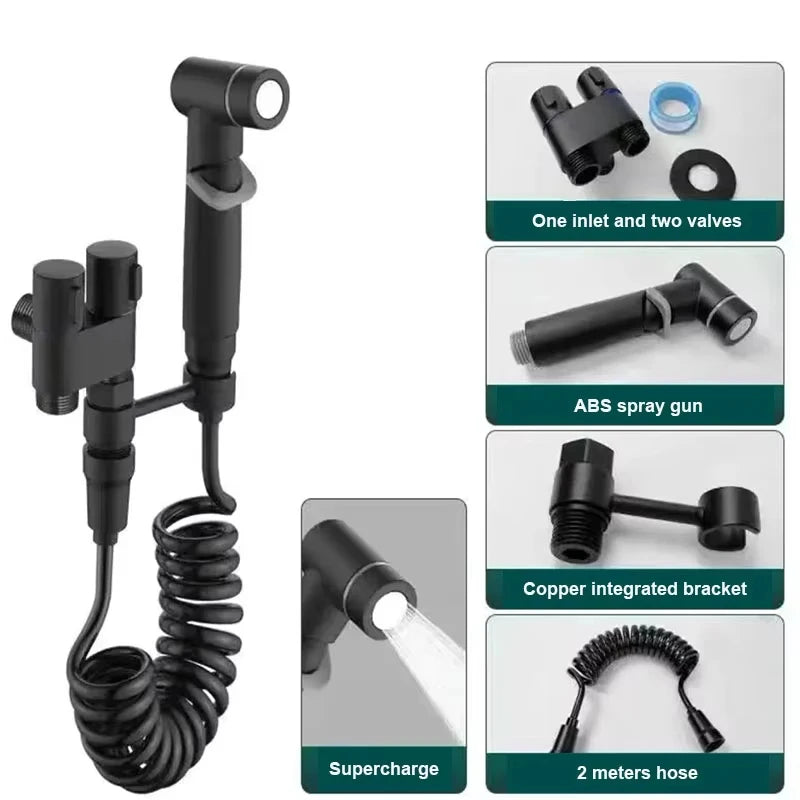 All-copper handheld toilet sprayer, bidet faucet,