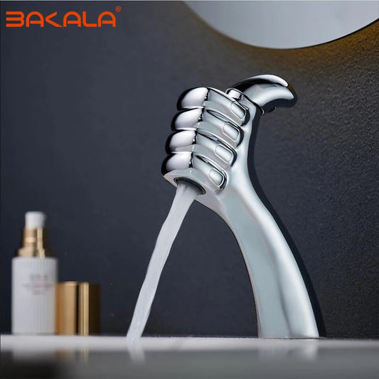 Basin Faucet  Solid White Black Brass Chrome  Handle Water Sink Mixer