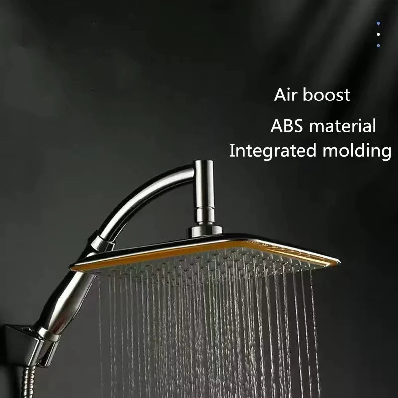 9 Inch Rotate 360 Degree Bathroom Rainfall Shower Head ABS Chrome , Thin