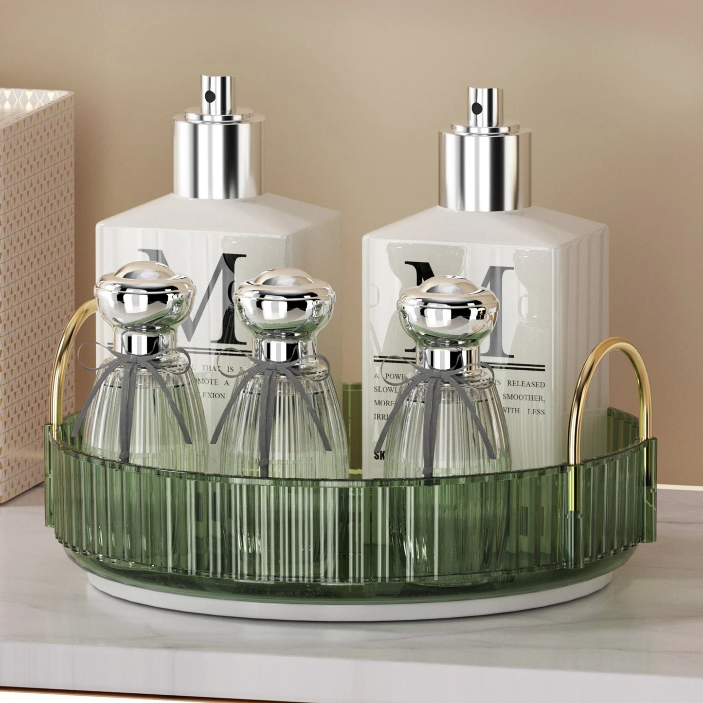 Rotating Makeup Organizer for Vanity 3 Tier Skincare Organizers