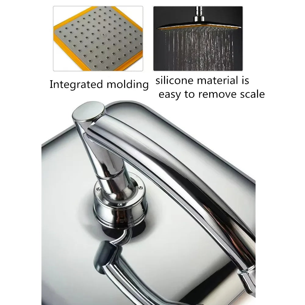 9 Inch Rotate 360 Degree Bathroom Rainfall Shower Head ABS Chrome , Thin