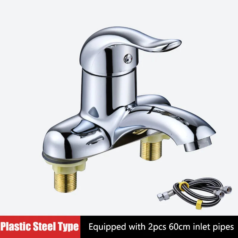 Bathroom Faucet Double-Hole Basin Hot And Cold Water Faucet