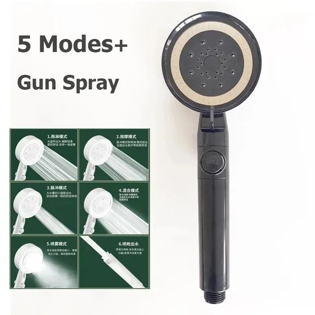 230mm Big Panel Showerhead 6 Mode Supercharge Rainfall Shower Head