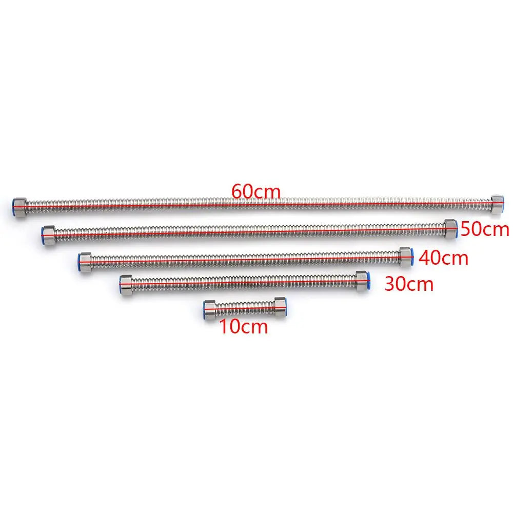 G1/2" Stainless Steel Corrugated Supply Hose Water Heater Connector Plumbing Pipe Hose Tube Thickened Extendable Hose Tube