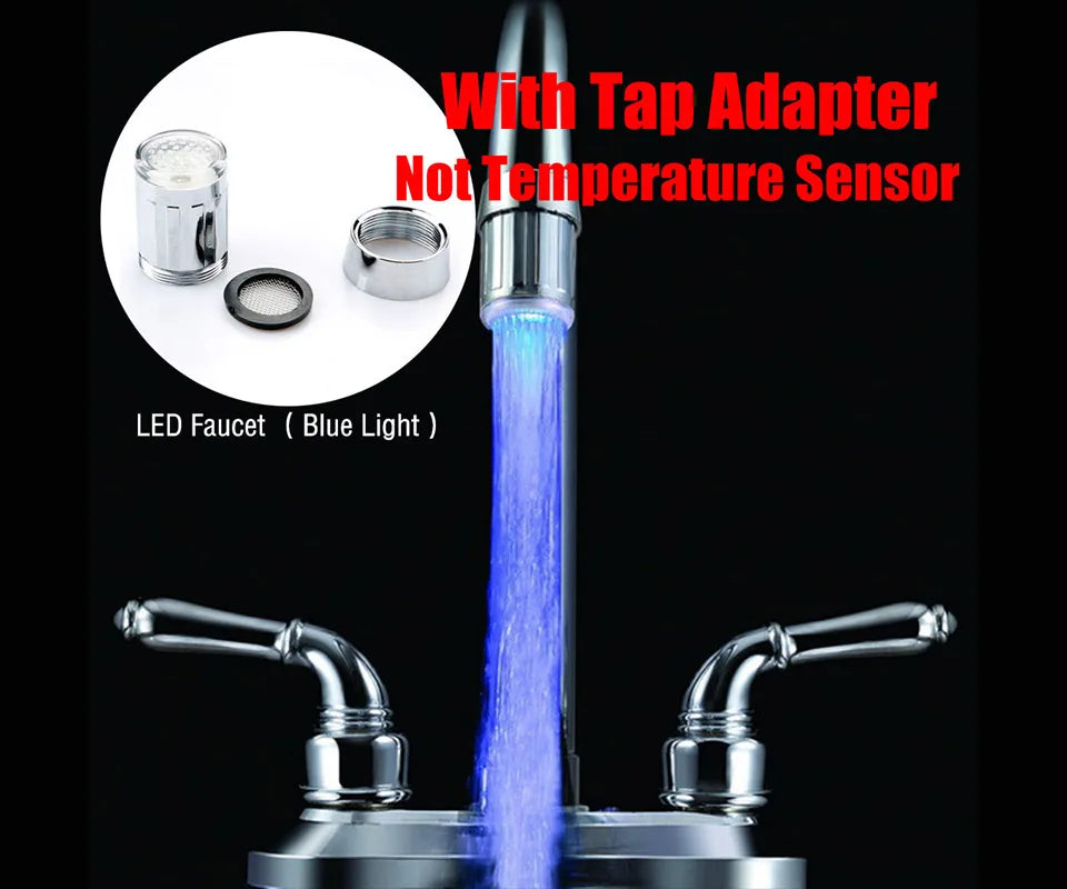 Faucet Night Light Lamp Sensor Hydropower Led Lights Shower Head Temperature Detectable Night Lights For Bathroom Multiple Color