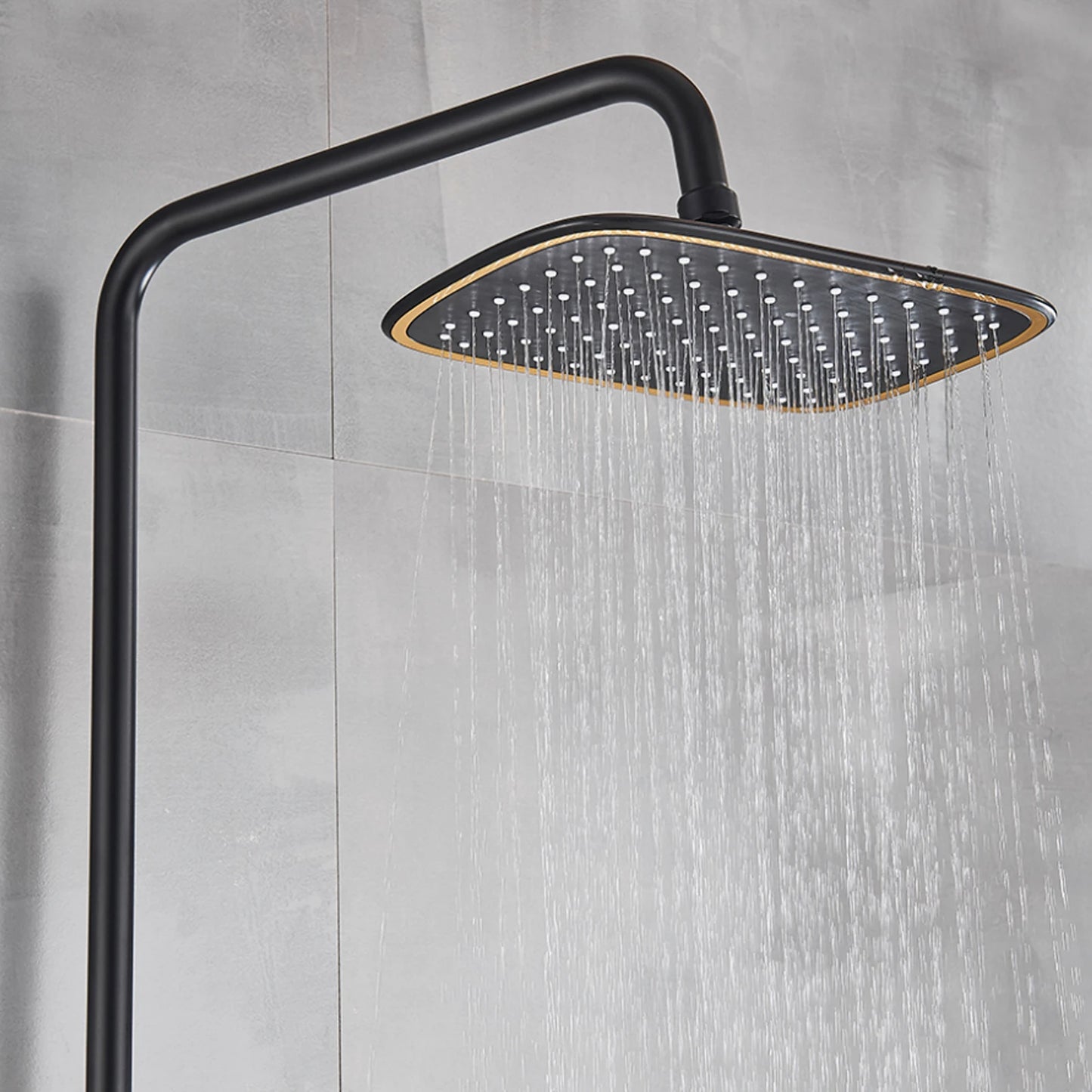 Black Shower Set Faucet Rainwater Manual System High-Quality